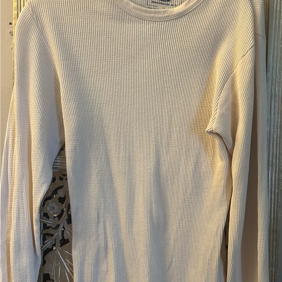 SMITH'S Workwear Men's creme thermal long sleeve shirt top size Large - Picture 3 of 4